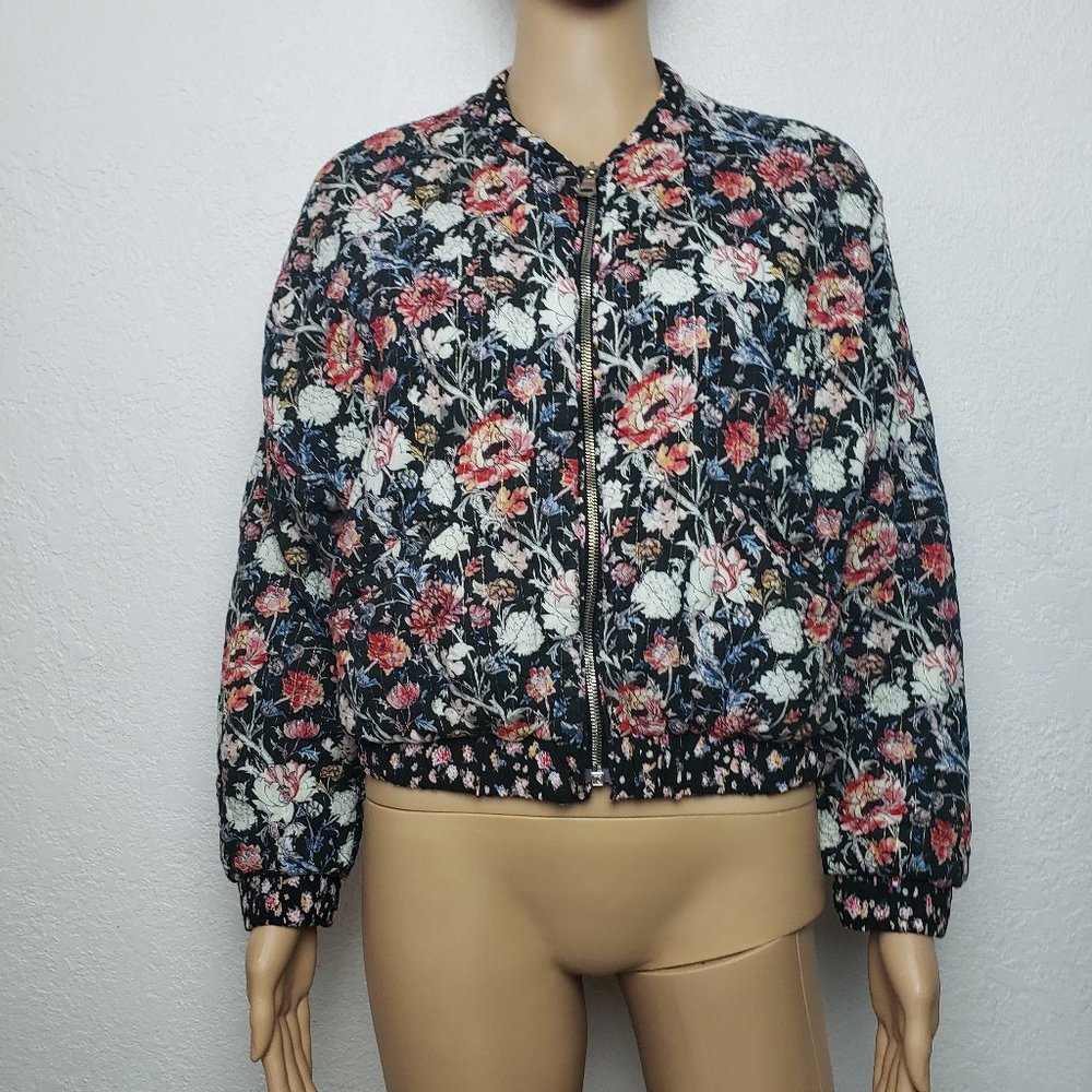 Zara Quilted Floral bomber Jacket